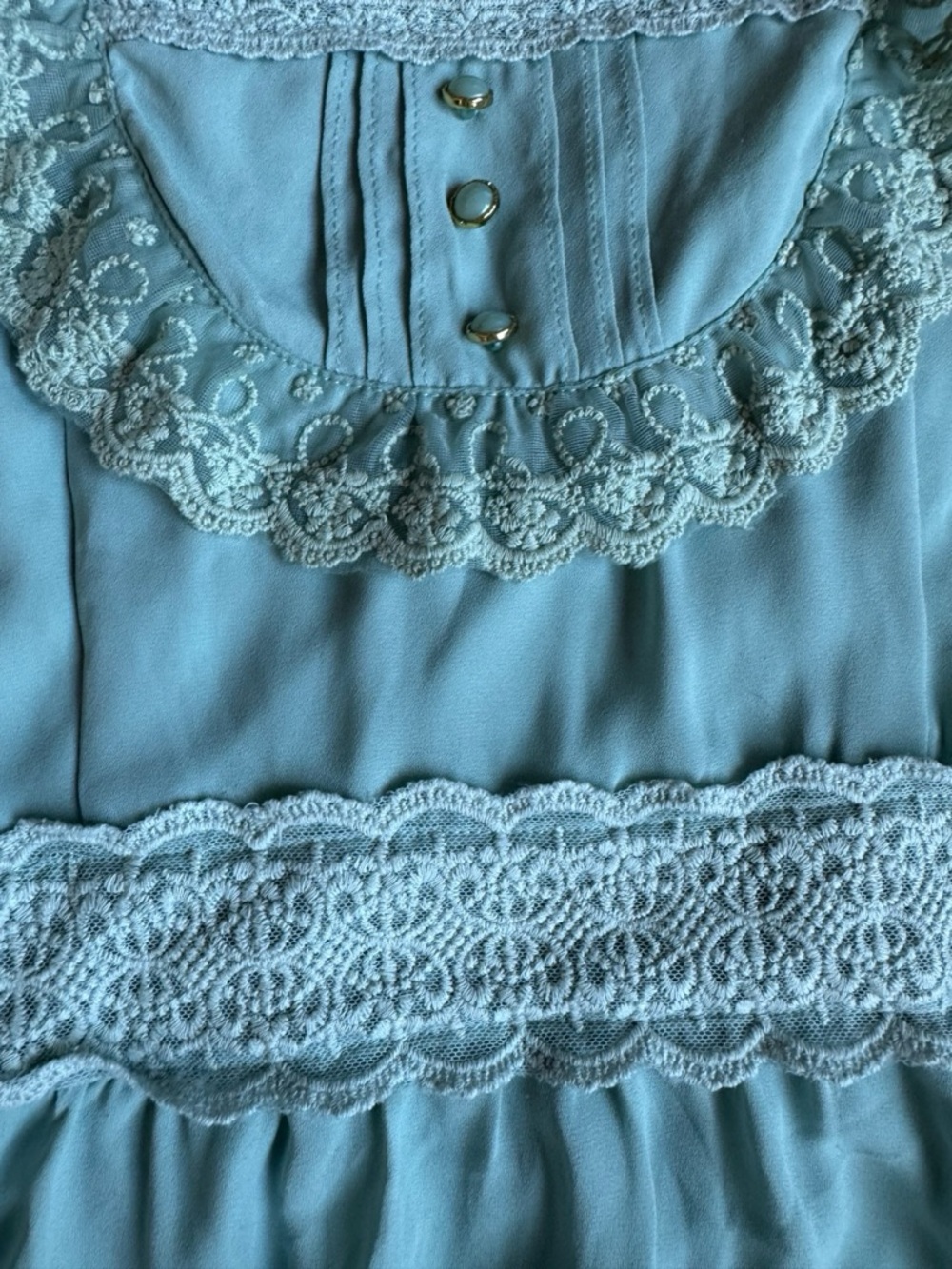 Axes Femme Women’s VTG Sage Green lace cottage core dress size Medium Japan - Picture 4 of 11